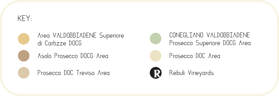 Legenda mappa del Territorio del Prosecco Rebuli_EN